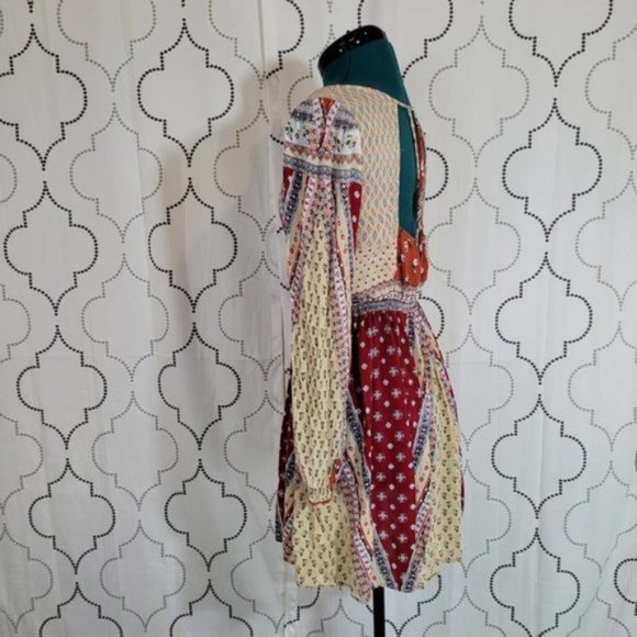 Anthropologie Patrons of Peace Long Sleeve Boho Dress Exposed Back - Size Small - Picture 2 of 8